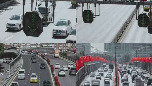 车流公路高架桥信号灯摄像头高清在线视频素材下载