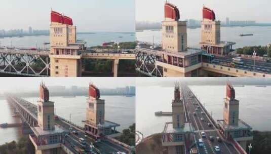 南京长江大桥 南京地标高清在线视频素材下载