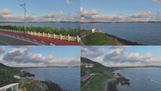 平潭岛东海景观大道清晨航拍高清在线视频素材下载