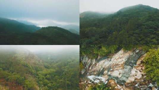 云雾山水 青岛崂山 三标山 森林高清在线视频素材下载