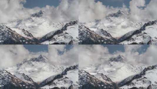 雪山延时 高原雪山雪峰云层延时高清在线视频素材下载