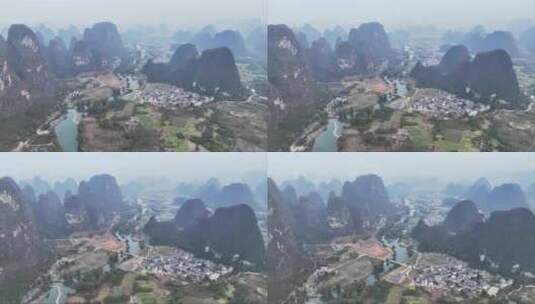 广西桂林山水田园风光高清在线视频素材下载