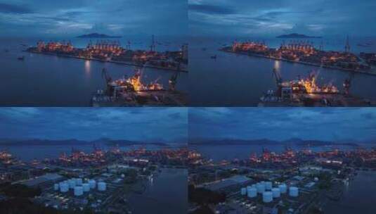 傍晚深圳前海港口4高清在线视频素材下载