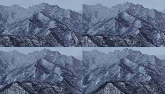 秦岭冬天下雪 白雪皑皑高清在线视频素材下载