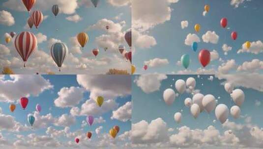 热气球气球 舞台音乐背景视频高清在线视频素材下载