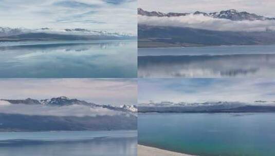 航拍新西兰普卡基湖风光高清在线视频素材下载