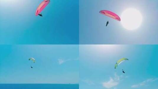 玩滑翔伞的人高清在线视频素材下载