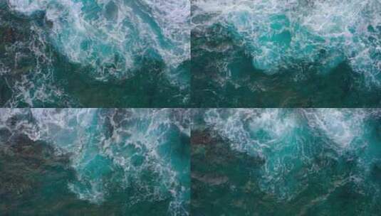 大海沙滩海水海浪俯拍海边海滩高清在线视频素材下载