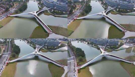 4K航拍广州南沙聚星桥6高清在线视频素材下载