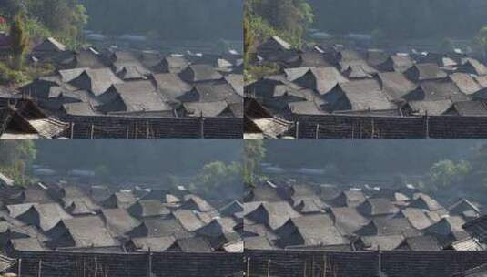 古寨古镇西双版纳普洱建筑高清在线视频素材下载