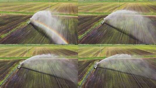 农田灌溉航拍高清在线视频素材下载