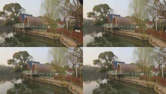 春天清晨美丽的浙江息塘景区高清在线视频素材下载