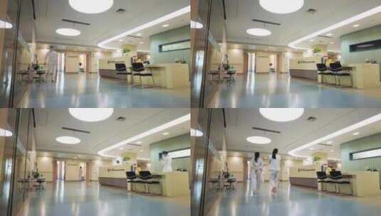 住院部医院医护人员护士站病人看病人流延时高清在线视频素材下载