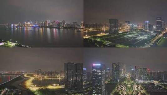 【合集】杭州滨江CBD夜景航拍高清在线视频素材下载