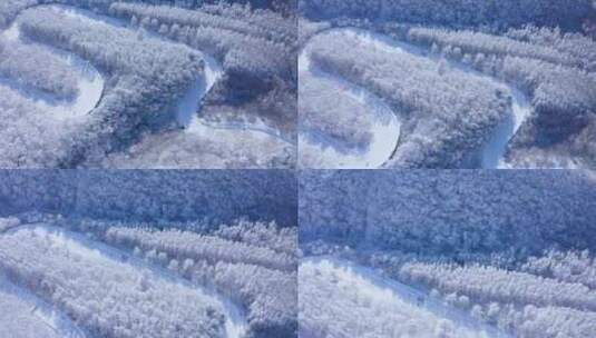 秦岭分水岭  冰雪世界高清在线视频素材下载