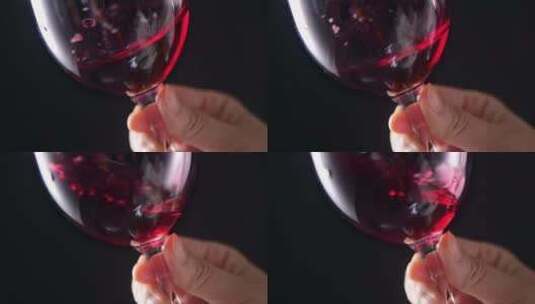 红酒杯液体水滴特写高清在线视频素材下载