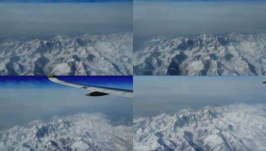 航拍 新疆 天山 博格达峰 雪山 飞机高清在线视频素材下载