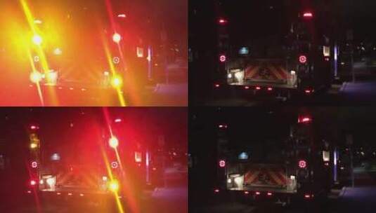 消防车的应急灯高清在线视频素材下载
