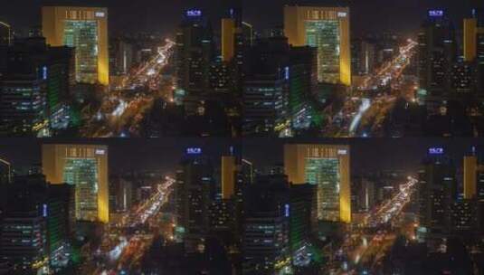 夜幕下的城市道路高清在线视频素材下载