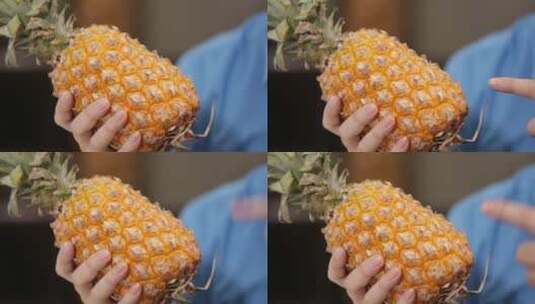 手里拿着菠萝 (5)高清在线视频素材下载