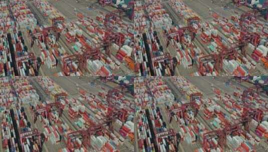 香港货柜港俯视图高清在线视频素材下载