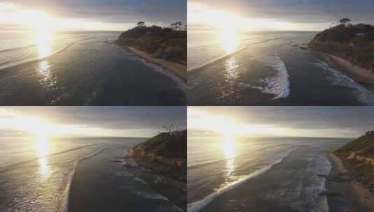航拍圣地亚哥北部加利福尼亚海岸线上美丽的天线高清在线视频素材下载