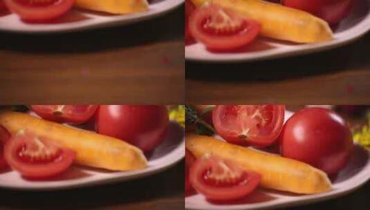 番茄红素胡萝卜素蔬菜高清在线视频素材下载