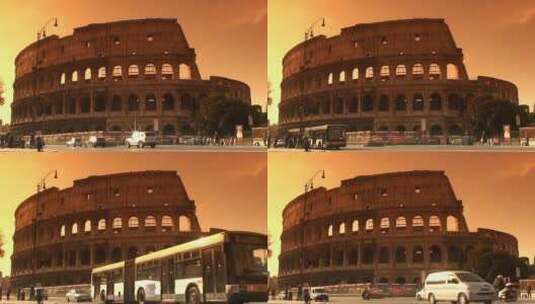 黄昏下的罗马斗兽场街景高清在线视频素材下载
