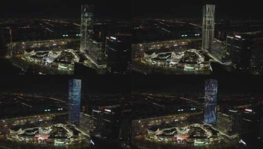 上海东方体育中心夜景航拍高清在线视频素材下载