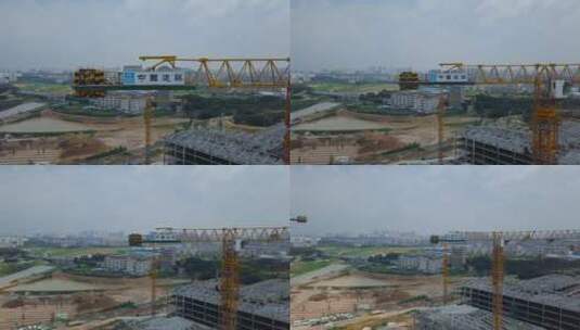 4k建设工地视频建设现场中国建筑塔吊特写高清在线视频素材下载