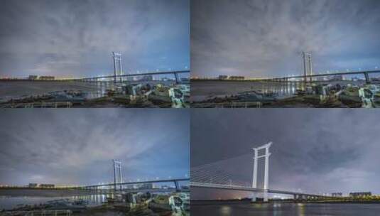 晋江大桥夜景延时高清在线视频素材下载