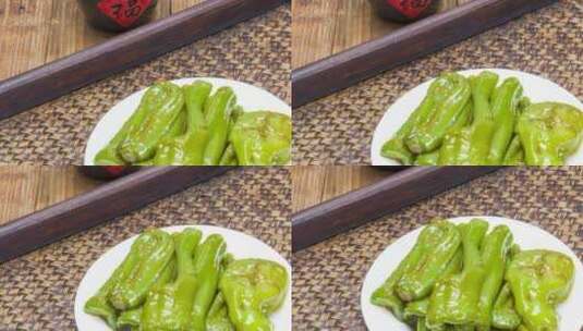 红烧青椒菜品美食炒辣椒4k视频高清在线视频素材下载