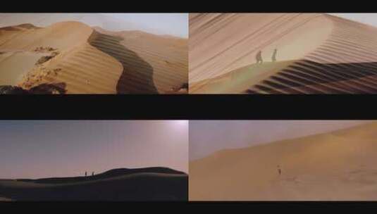 行走在沙漠里进行打斗高清在线视频素材下载