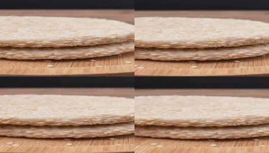 芝麻饼小吃4k视频滑轨平移高清在线视频素材下载