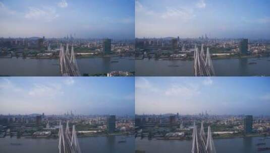 广州番禺洛溪大桥蓝天延时高清在线视频素材下载