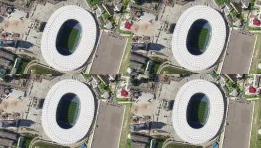 从空中俯瞰足球场高清在线视频素材下载