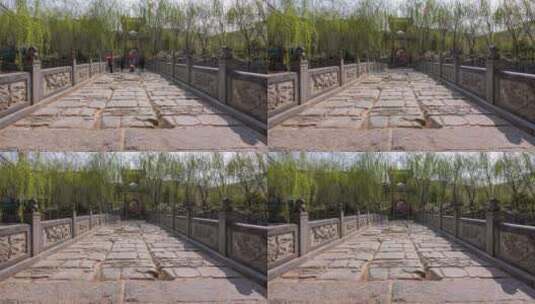 郑州惠济桥遗址春花时节游客参观高清在线视频素材下载