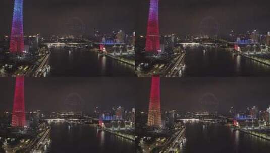 广州小蛮腰和猎德大桥高清在线视频素材下载