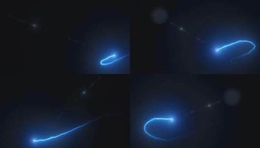 蓝色线条灯光粒子精灵描边动画飞舞叠加3高清在线视频素材下载