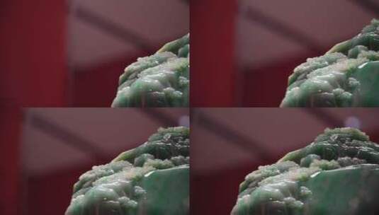 青玉岫玉翡翠雕刻工艺高清在线视频素材下载