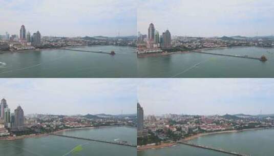 青岛海滨城市4K航拍高清在线视频素材下载