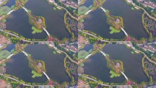 昆明市晋宁区水景公园航拍高清在线视频素材下载