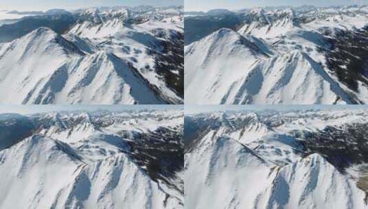 四川夹金山雪山冬日航拍风景高清在线视频素材下载