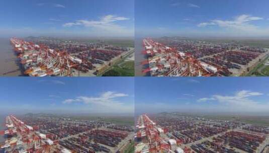 海运港口集装箱码头智能集装箱高清在线视频素材下载