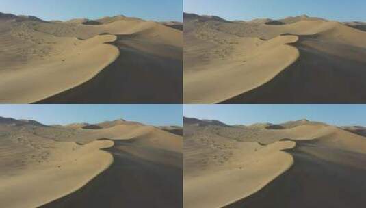 原创 甘肃敦煌鸣沙山沙漠自然风光航拍高清在线视频素材下载