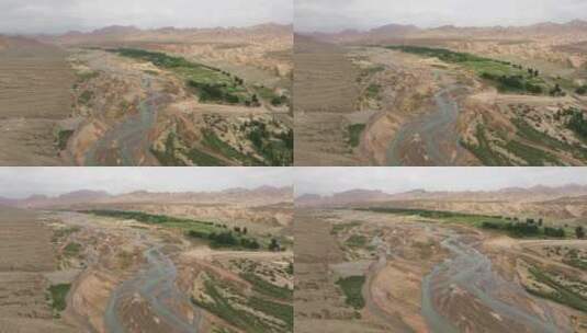 新疆库车大峡谷航拍高清在线视频素材下载