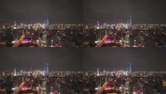上海浦西K11夜景航拍高清在线视频素材下载