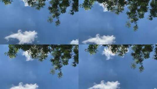 4k仰望蓝天白云 惬意自由高清在线视频素材下载