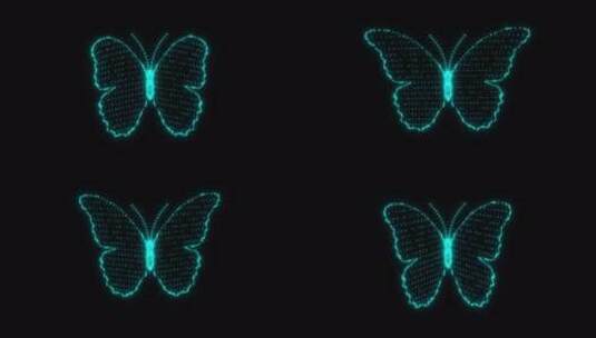 唯美蝴蝶 数字蝴蝶 全息影像 美丽的蝴蝶高清在线视频素材下载