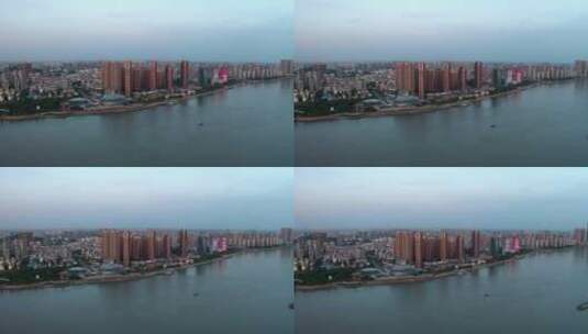 安徽省芜湖市夜景航拍城市风光高清在线视频素材下载